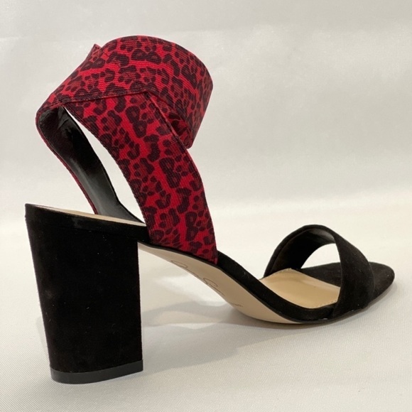 Jessica Simpson Black/Red Multi Sinista High Heel Sandal ankle straps women 8.5 - Picture 5 of 9